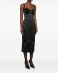 Dolce & Gabbana Dolce & Gabbana-black satin bustier midi dress
