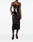 Dolce & Gabbana Dolce & Gabbana-black satin bustier midi dress
