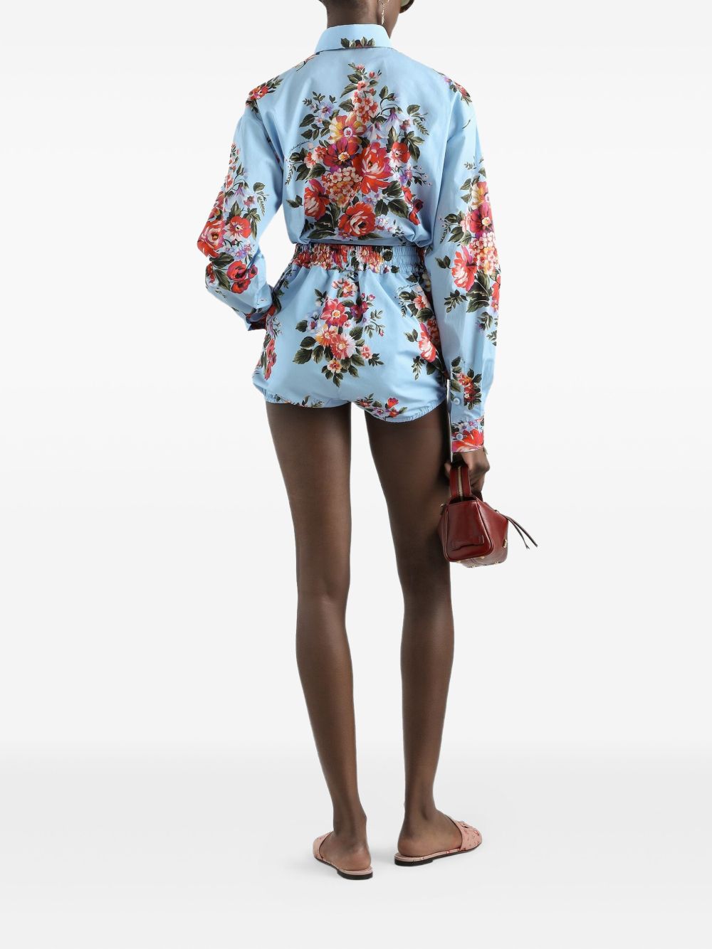 Dolce &amp; Gabbana Dolce &amp; Gabbana-Floral cropped cotton shirt