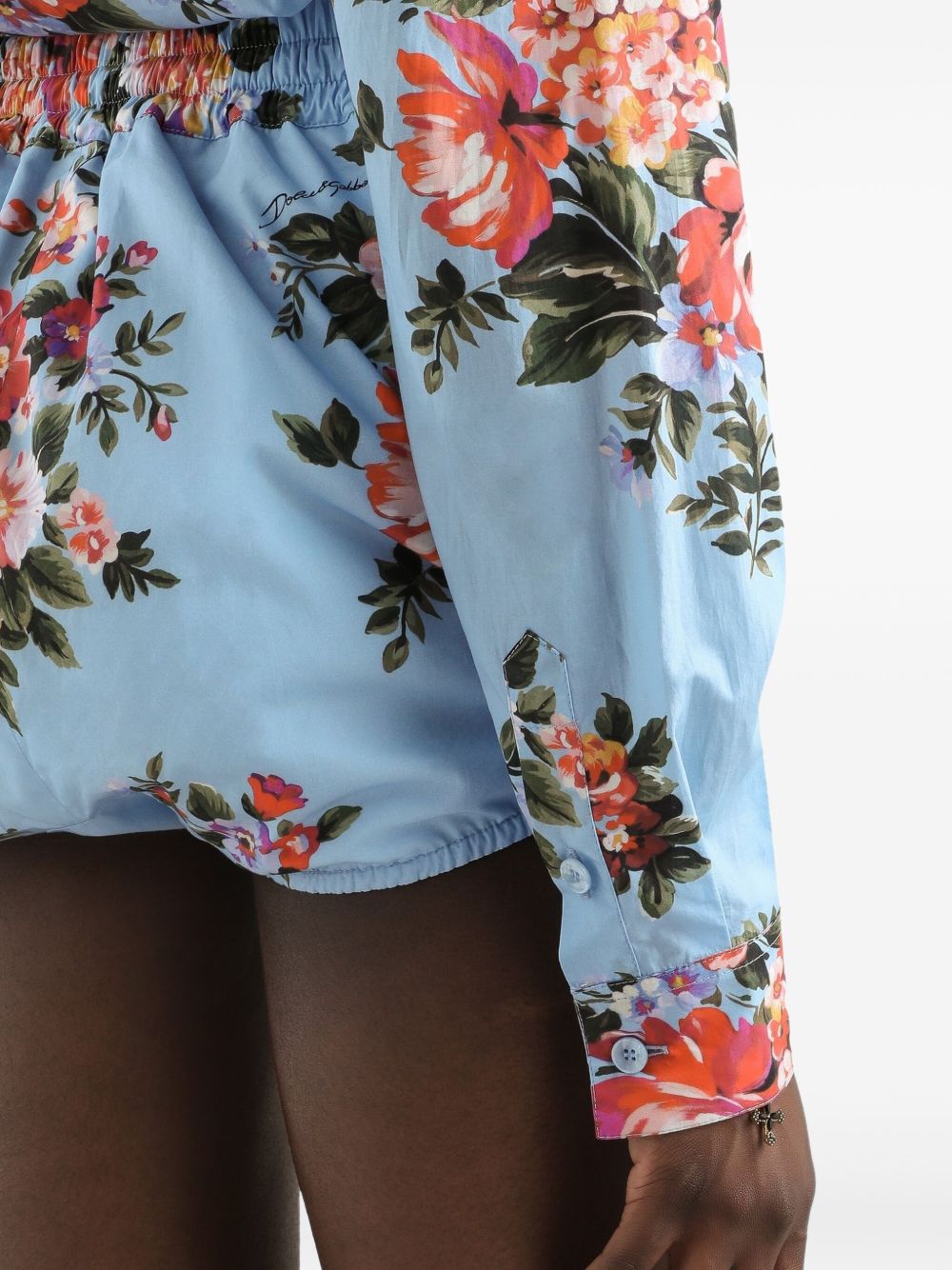 Dolce &amp; Gabbana Dolce &amp; Gabbana-Floral cropped cotton shirt