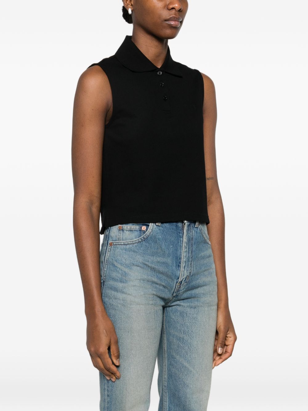 Saint Laurent Saint Laurent Cotton sleeveless polo shirt