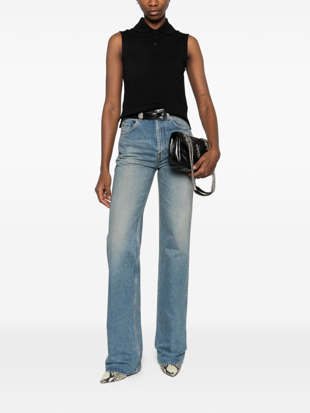 Saint Laurent Saint Laurent Cotton sleeveless polo shirt