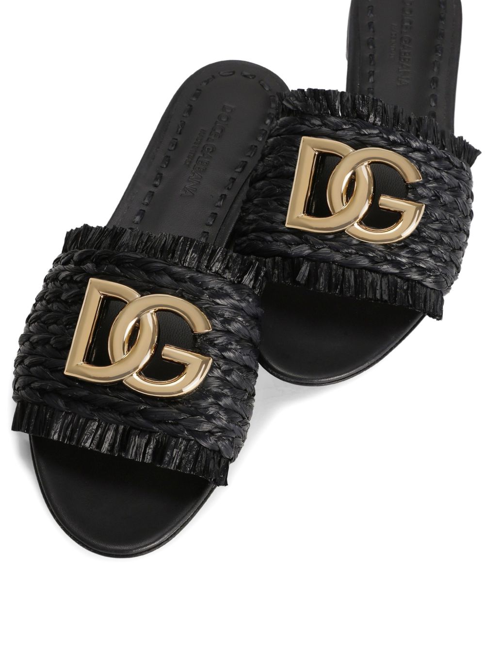 Dolce &amp; Gabbana Dolce &amp; Gabbana Woven Raffia Slippers with Fringe