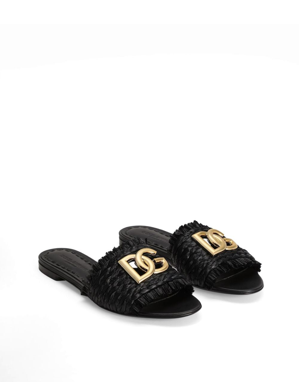 Dolce &amp; Gabbana Dolce &amp; Gabbana Woven Raffia Slippers with Fringe