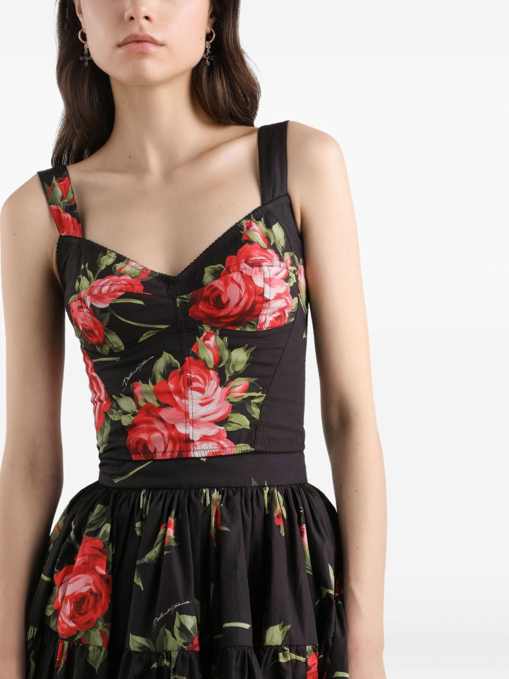 Dolce &amp; Gabbana Dolce &amp; Gabbana Roses bouquet print bustier top