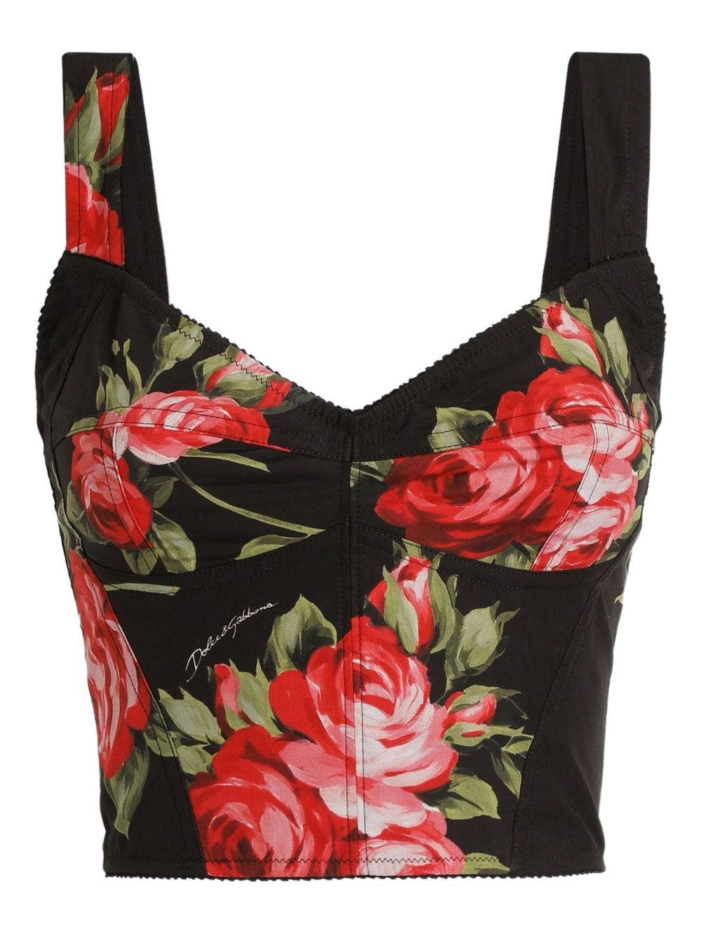 Dolce &amp; Gabbana Dolce &amp; Gabbana Roses bouquet print bustier top