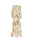 Semicouture Semicouture V-neck gathered waist long sleeves Veronica long dress