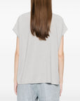 Fabiana Filippi Fabiana Filippi V-neck short sleeves knitted construction Cotton v-necked top