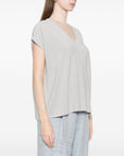 Fabiana Filippi Fabiana Filippi V-neck short sleeves knitted construction Cotton v-necked top