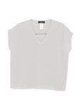Fabiana Filippi Fabiana Filippi V-neck short sleeves knitted construction Cotton v-necked top