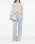 Fabiana Filippi Fabiana Filippi V-neck short sleeves knitted construction Cotton v-necked top