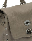 Zanellato Zanellato Postina® Baby Bag In Hammered Grey Creta Leather