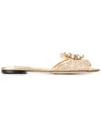 Dolce & Gabbana Dolce & Gabbana Rainbow slide in lurex lace with brooch