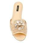 Dolce & Gabbana Dolce & Gabbana Rainbow slide in lurex lace with brooch