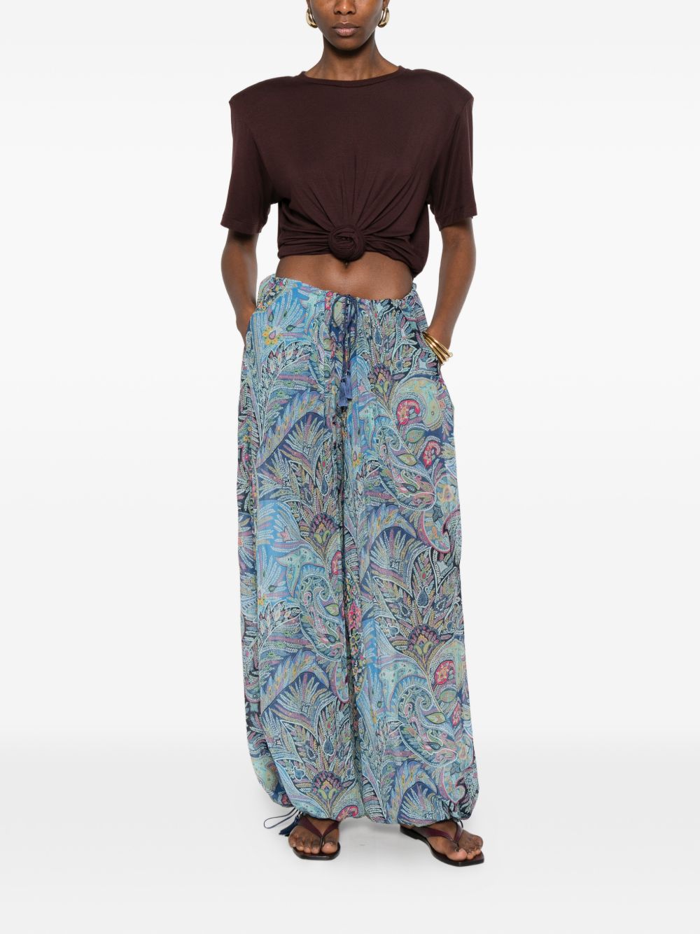 Etro Etro Printed wide-leg trousers