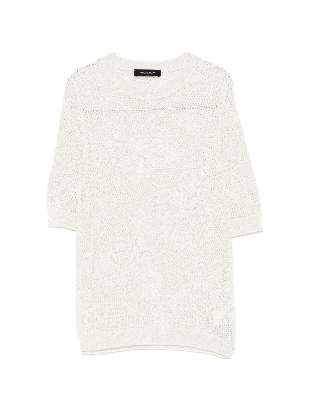 Fabiana Filippi Fabiana Filippi Openwork crewneck t-shirt