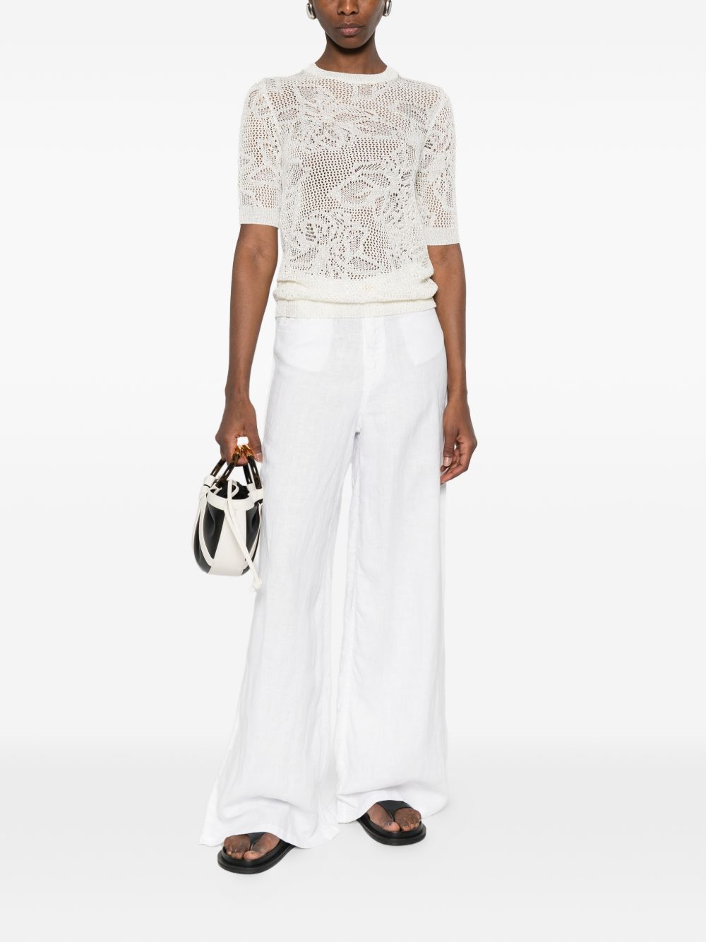 Fabiana Filippi Fabiana Filippi Openwork crewneck t-shirt