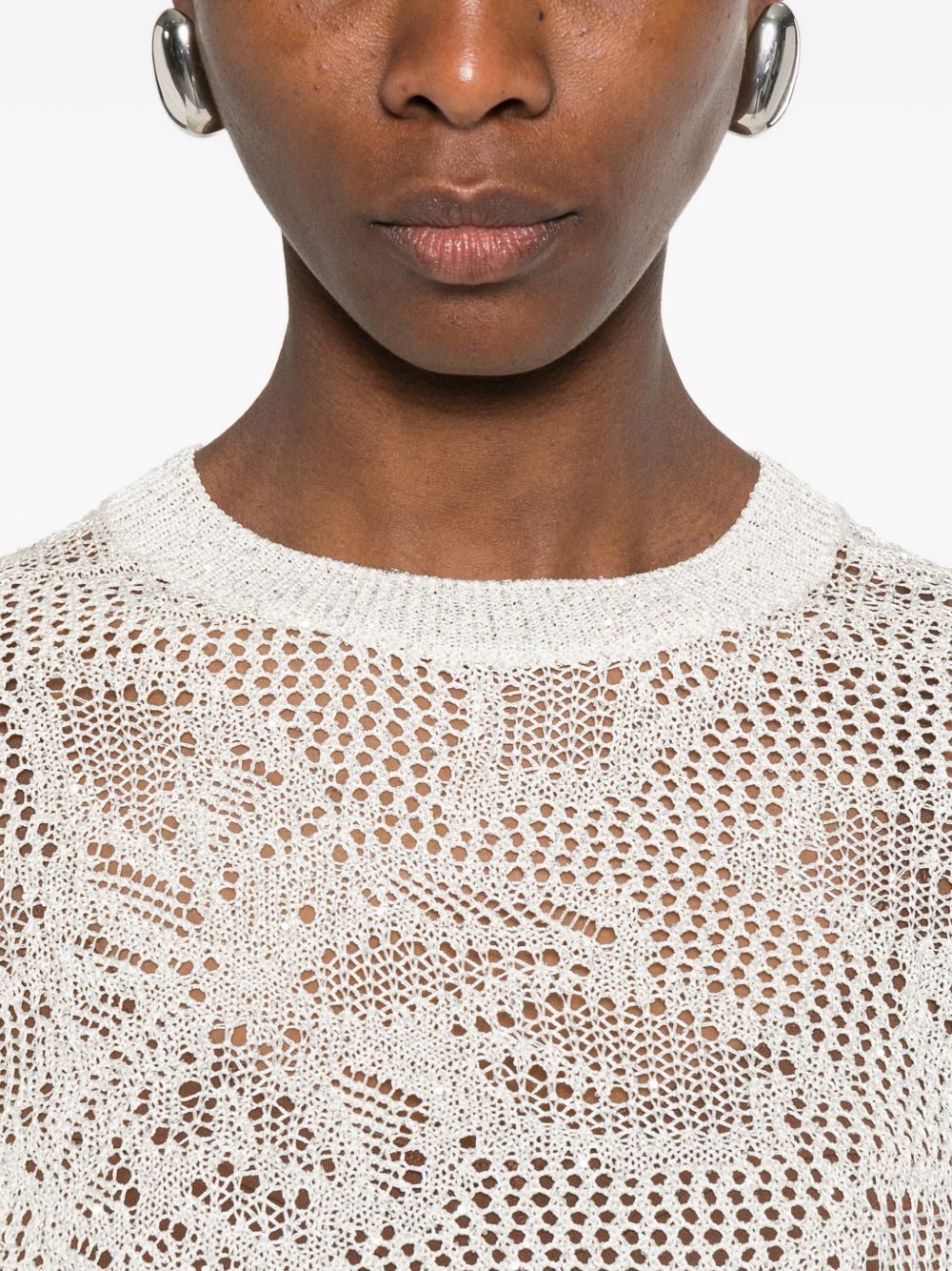 Fabiana Filippi Fabiana Filippi Openwork crewneck t-shirt