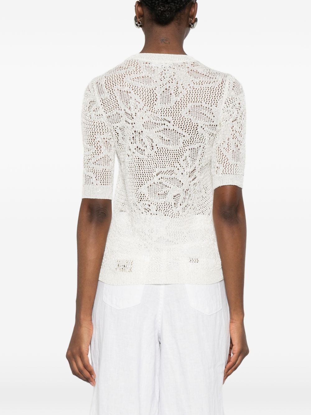 Fabiana Filippi Fabiana Filippi Openwork crewneck t-shirt