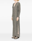 Siyu Siyu V-neck long sleeves side slits Baez kaftan dress