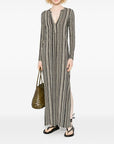 Siyu Siyu V-neck long sleeves side slits Baez kaftan dress