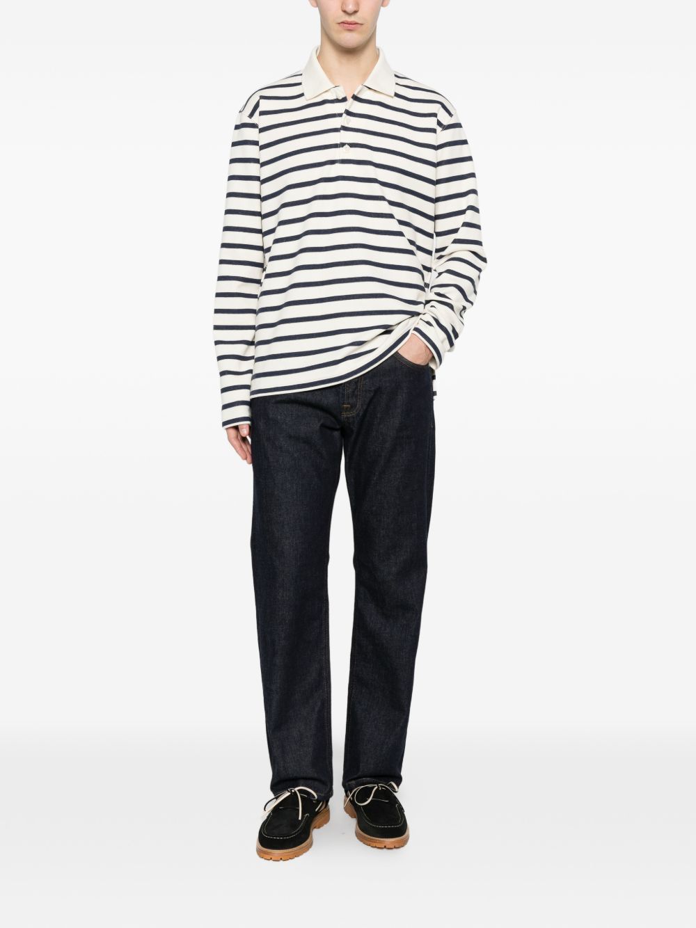 Junya Watanabe Junya Watanabe Striped cotton polo shirt