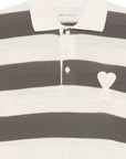 Ami Paris Ami Paris Ami De Coeur striped polo shirt
