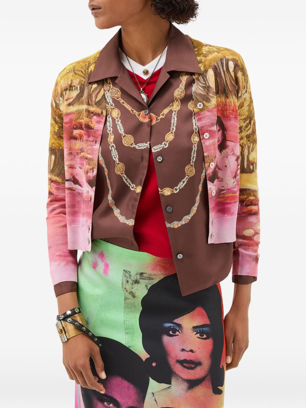 Versace Versace IT Printed silk cardigan