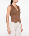 Elisabetta Franchi Elisabetta Franchi V-neck button fastening pockets Linen blend vest