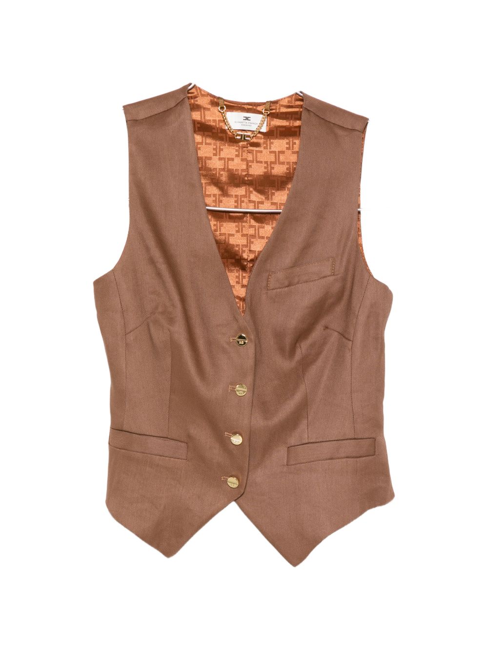 Elisabetta Franchi Elisabetta Franchi V-neck button fastening pockets Linen blend vest