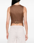 Elisabetta Franchi Elisabetta Franchi V-neck button fastening pockets Linen blend vest