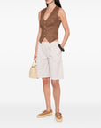Elisabetta Franchi Elisabetta Franchi V-neck button fastening pockets Linen blend vest