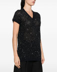 Fabiana Filippi Fabiana Filippi V-neck short sleeves Embellished v-necked top