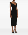 Solace London Solace London V-neck zip fastening Monica midi dress