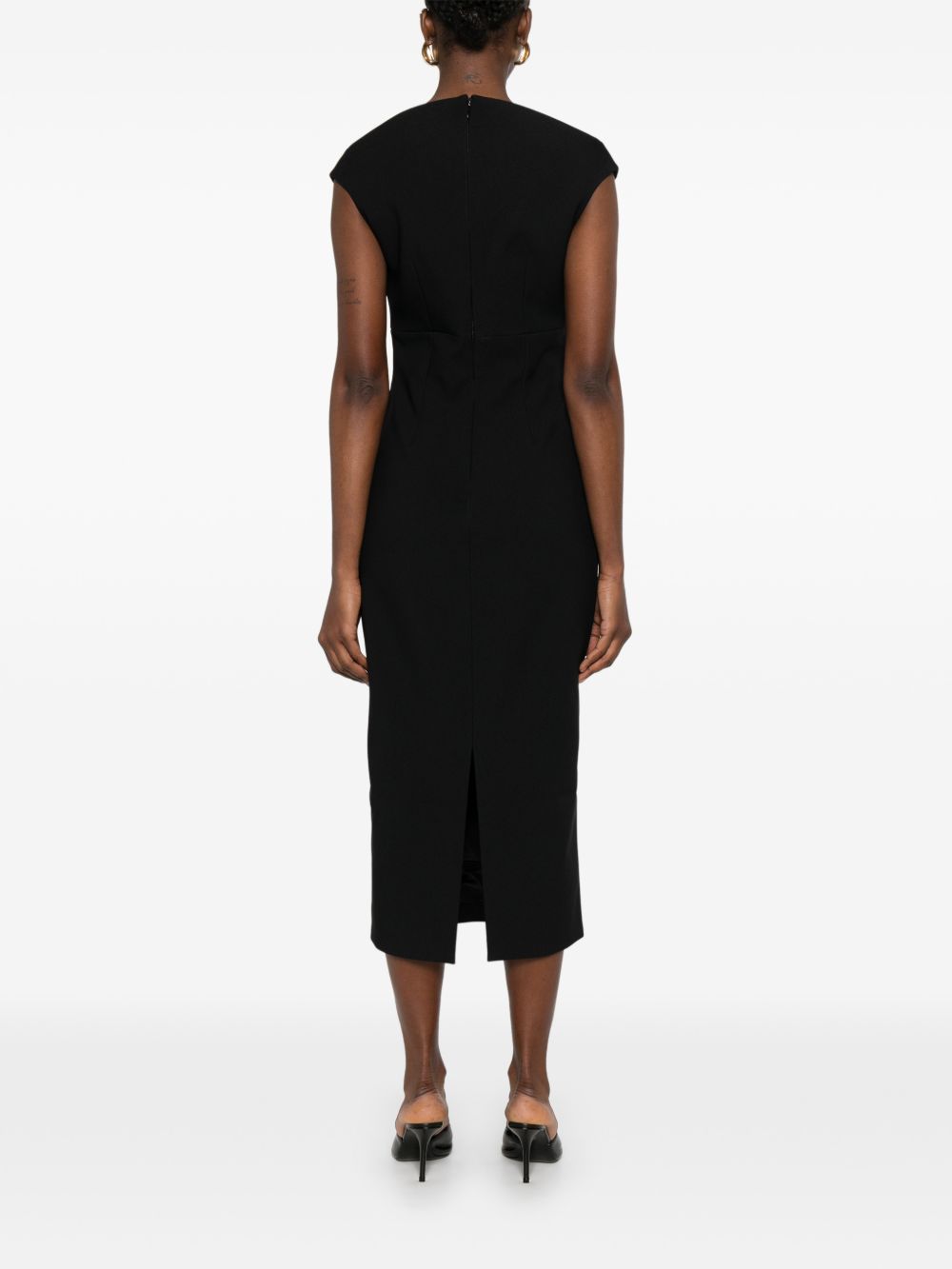 Solace London Solace London V-neck zip fastening Monica midi dress