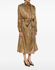 Saint Laurent Saint Laurent LavalliÃ¨re Double-Breasted Belted Trench Coat