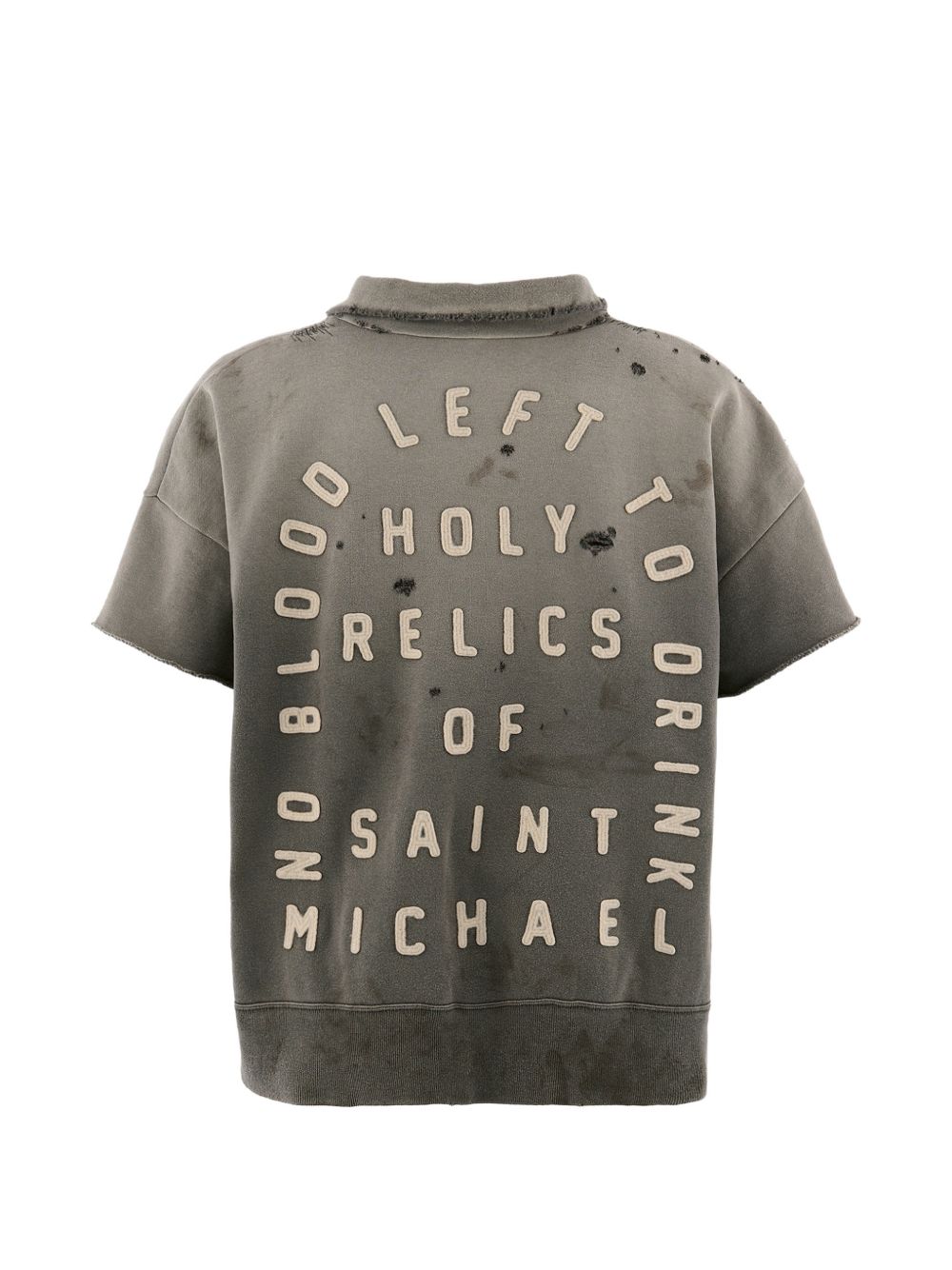 Saint Mxxxxxx Saint Mxxxxxx Distressed Cotton Half-Zip Polo Shirt