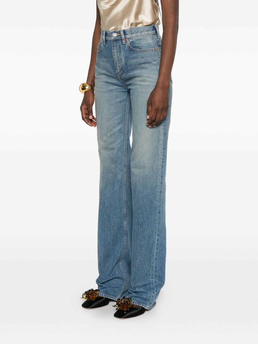 Saint Laurent Saint Laurent Denim Cotton Flared Jeans