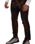 Dolce & Gabbana Chic Black Brown Tie-Dye Slim Fit Jeans