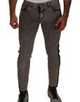 Dolce & Gabbana Chic Embellished Crown Skinny Jeans