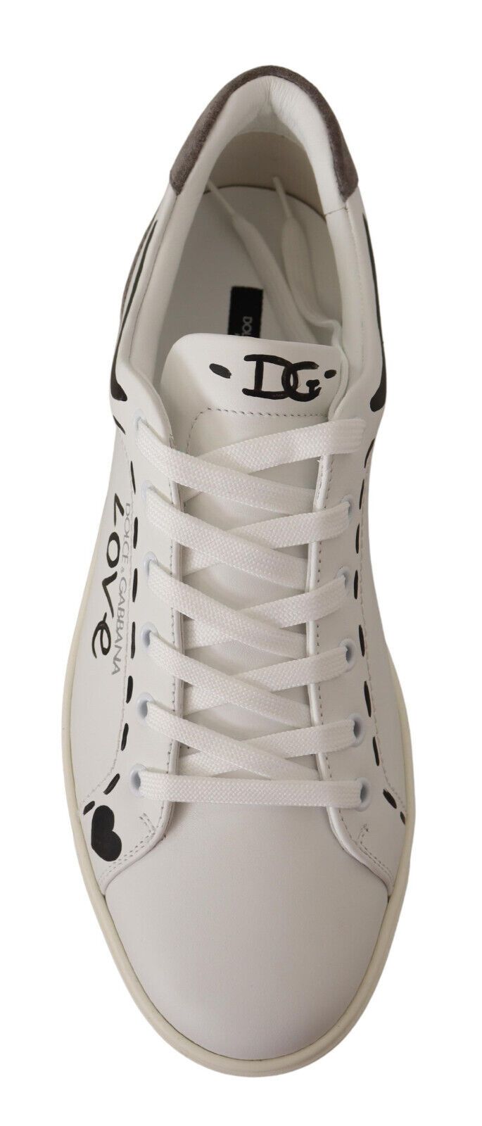 Dolce &amp; Gabbana Elegant White Leather Casual Sneakers