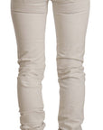 Karl Lagerfeld Chic White Mid-Waist Slim Fit Jeans
