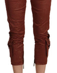 Just Cavalli Elegant Cropped Mid Waist Cotton Pants