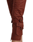 Just Cavalli Elegant Cropped Mid Waist Cotton Pants