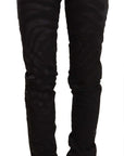 Just Cavalli Elegant Black Slim Fit Embellished Jeans