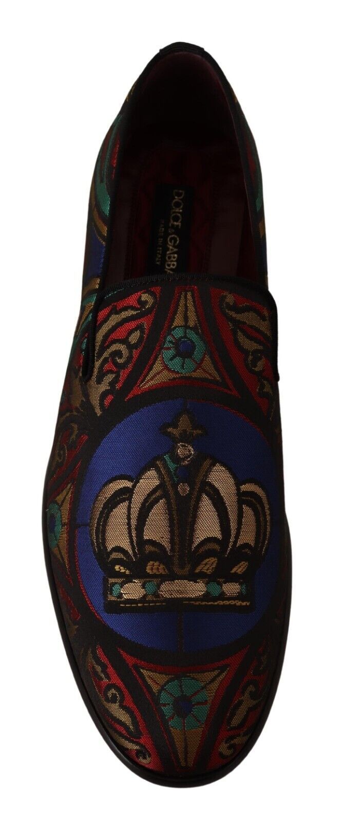 Dolce &amp; Gabbana Multicolor Jacquard Slide-On Loafer Slippers