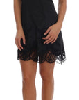 Dolce & Gabbana Elegant Black Silk Lace Lingerie Dress