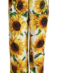 Dolce & Gabbana Elegant Sunflower Wide Leg Pants