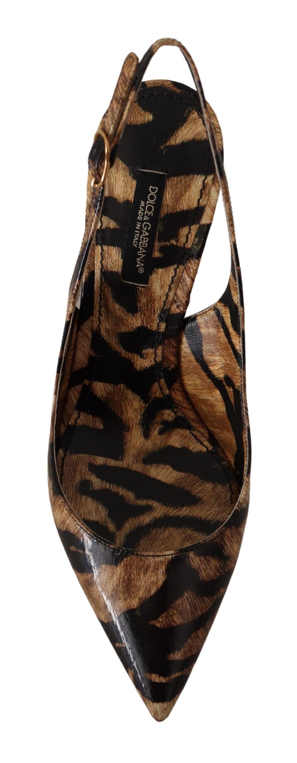 Dolce &amp; Gabbana Tiger Pattern Slingback Heels Pumps