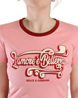 Dolce & Gabbana Chic Pink Logo Crew Neck Tee